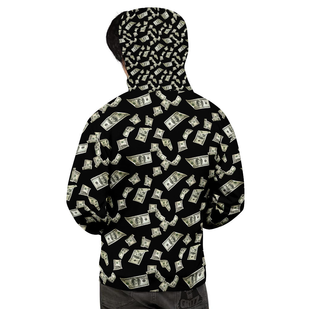 Flying US Dollar Money Print Men's Hoodie-grizzshop