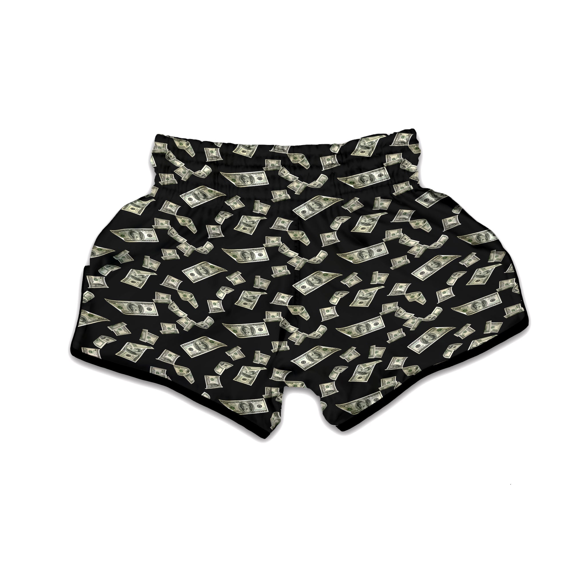 Flying US Dollar Money Print Muay Thai Boxing Shorts-grizzshop
