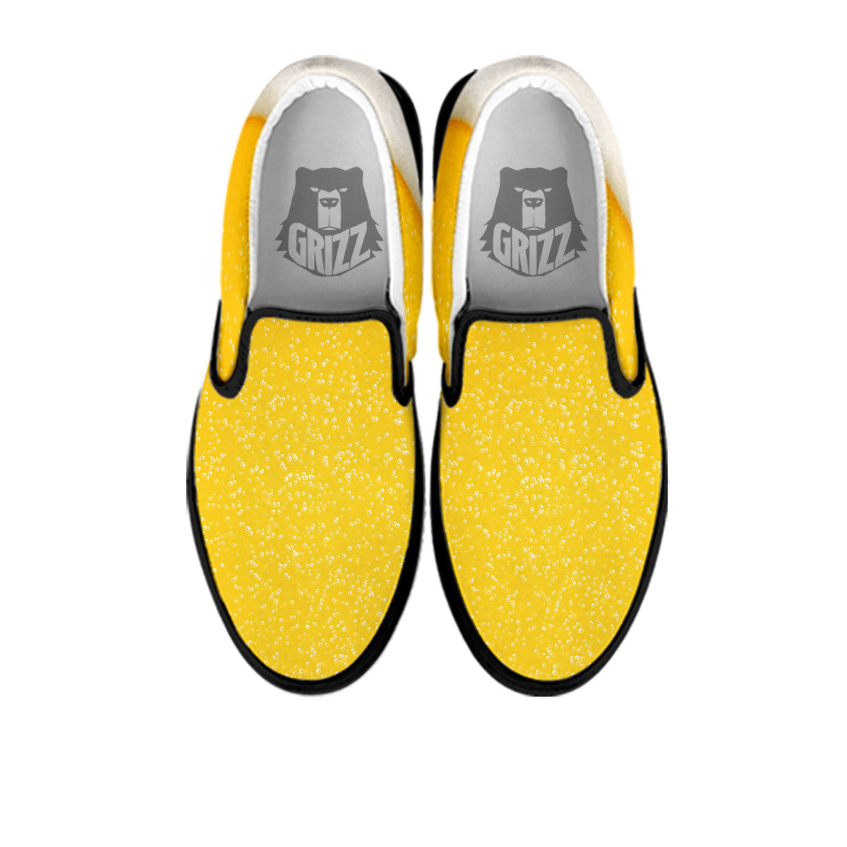 Foam And Beer Print Black Slip On Shoes-grizzshop