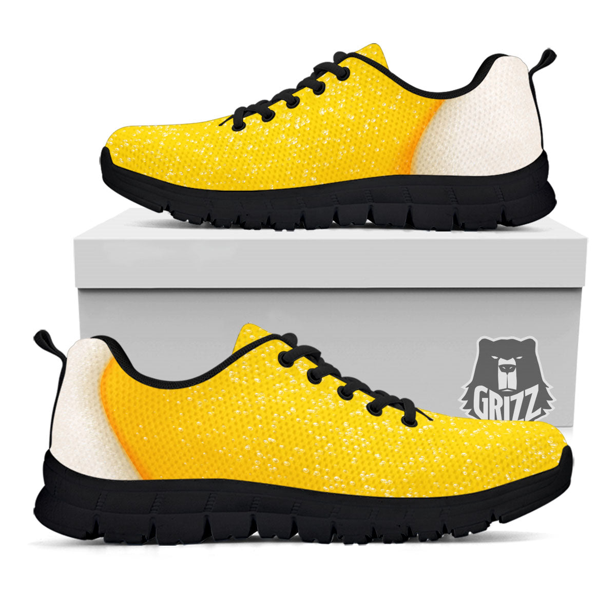 Foam And Beer Print Black Sneaker-grizzshop