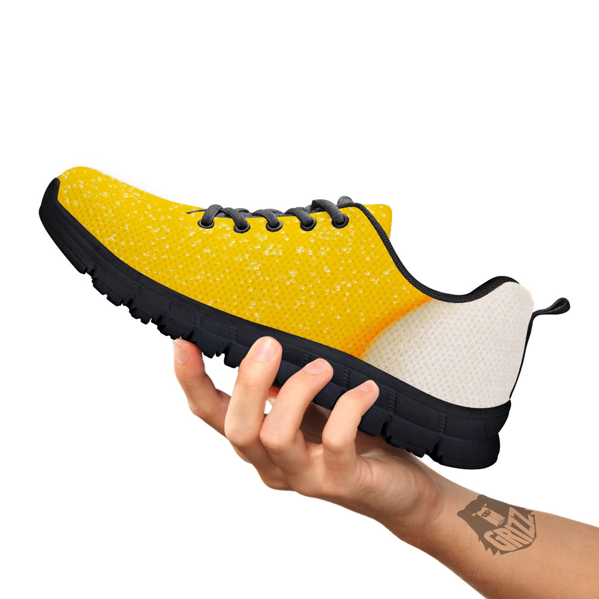 Foam And Beer Print Black Sneaker-grizzshop