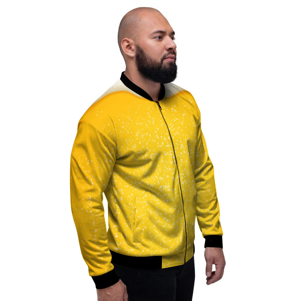 Foam And Beer Print Men's Bomber Jacket-grizzshop