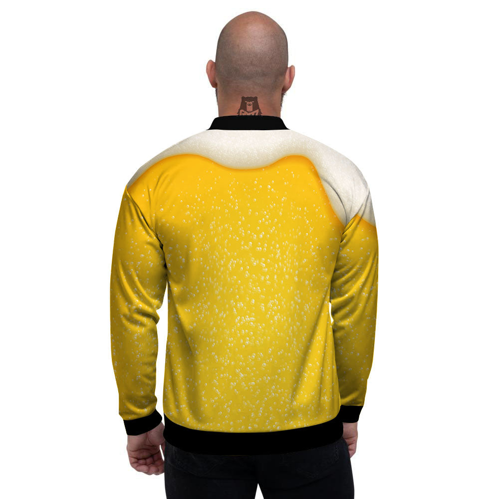 Foam And Beer Print Men's Bomber Jacket-grizzshop