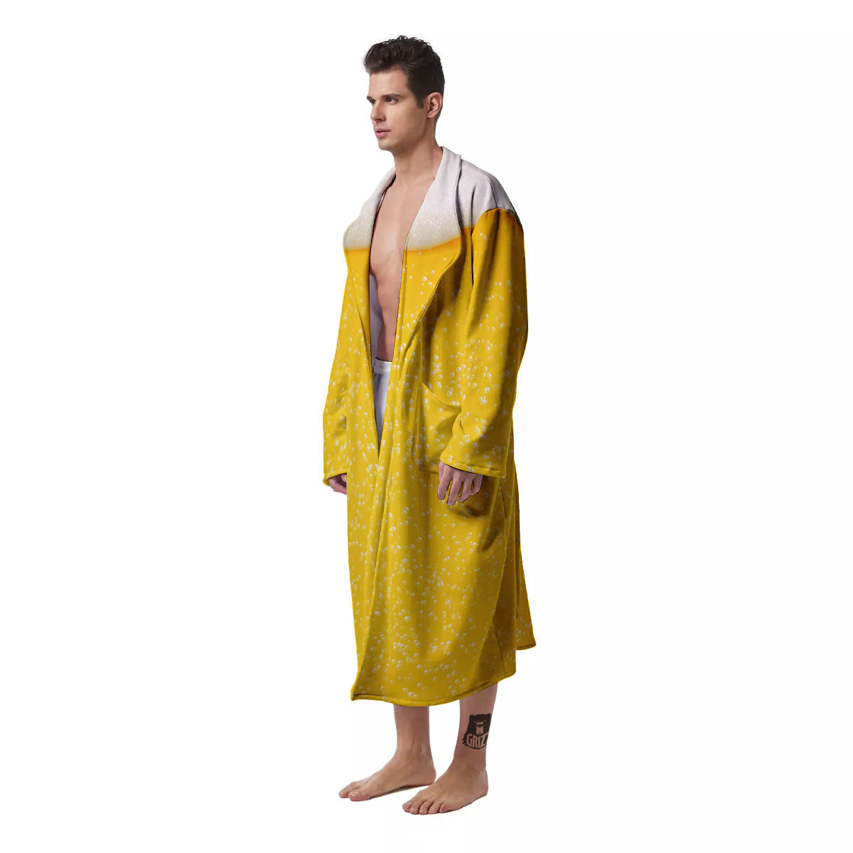 Foam And Beer Print Men's Robe-grizzshop