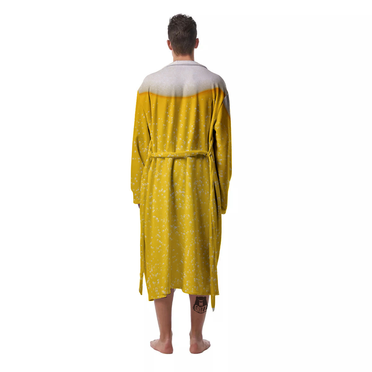 Foam And Beer Print Men's Robe-grizzshop