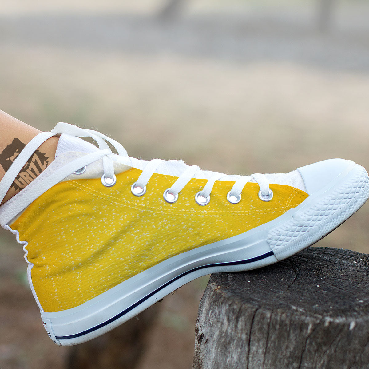 Foam And Beer Print White High Top Shoes-grizzshop