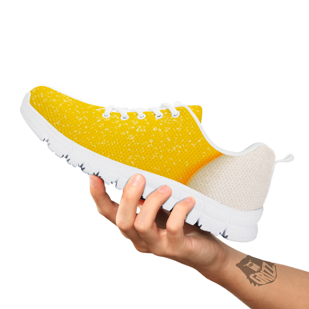Foam And Beer Print White Sneaker-grizzshop