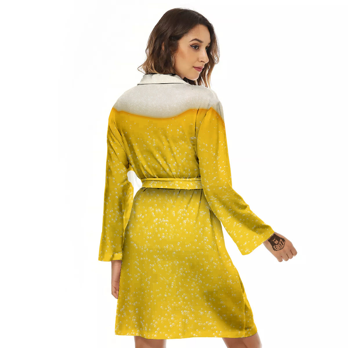 Foam And Beer Print Women's Robe-grizzshop