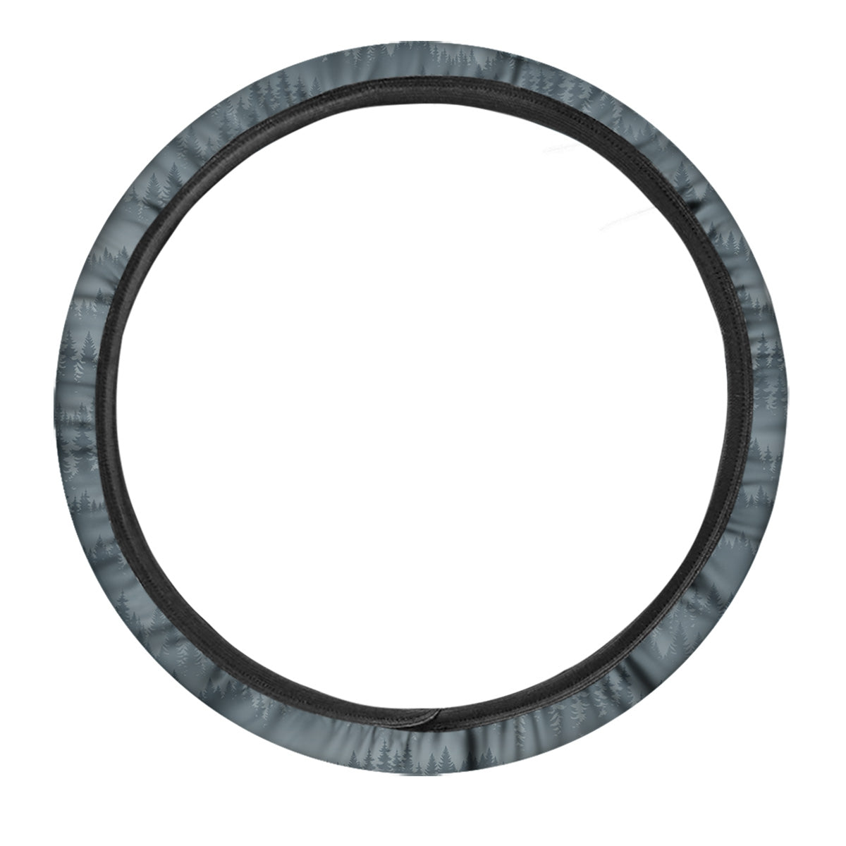 Forest And Mist Print Pattern Car Steering Wheel Cover-grizzshop