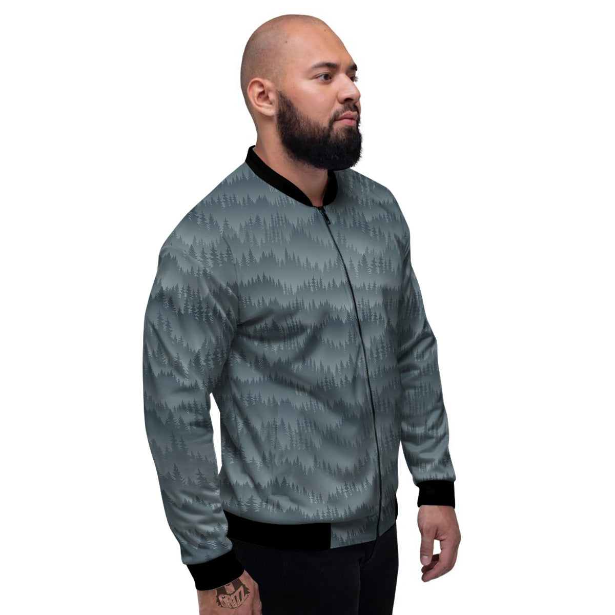 Forest And Mist Print Pattern Men's Bomber Jacket-grizzshop