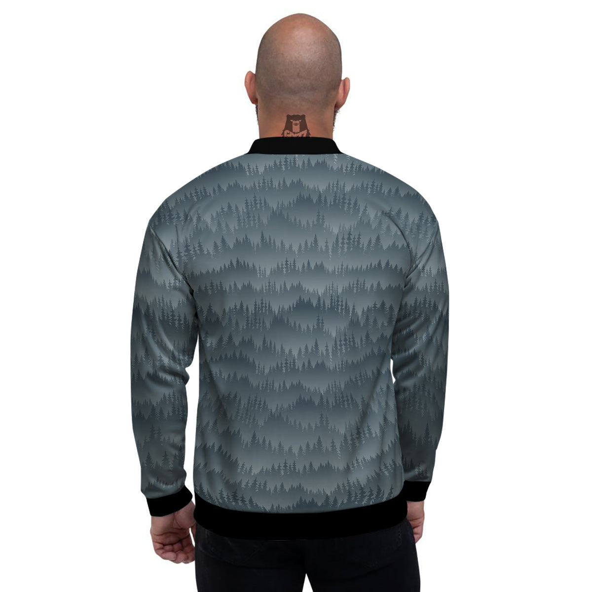 Forest And Mist Print Pattern Men's Bomber Jacket-grizzshop