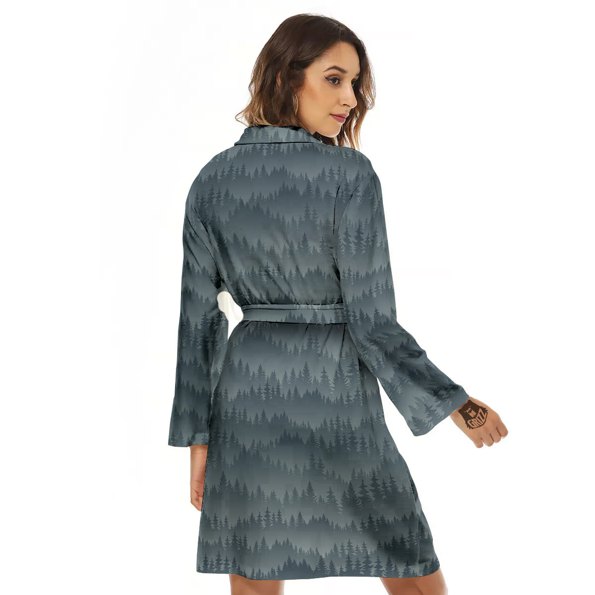 Forest And Mist Print Pattern Women's Robe-grizzshop