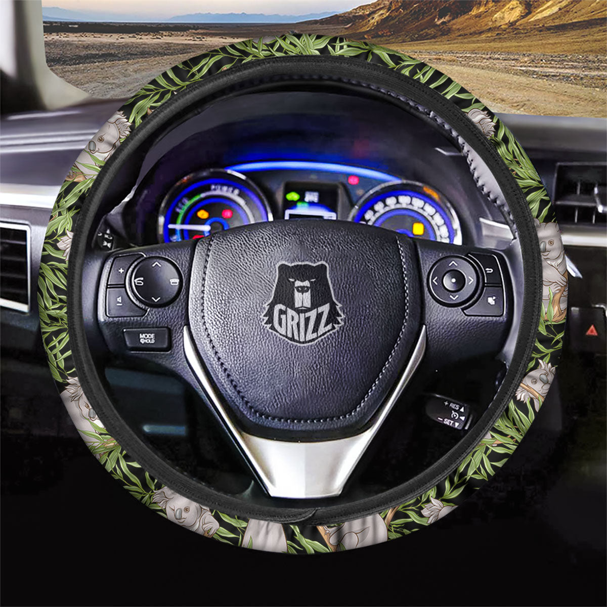 Forest Koala Print Pattern Car Steering Wheel Cover-grizzshop