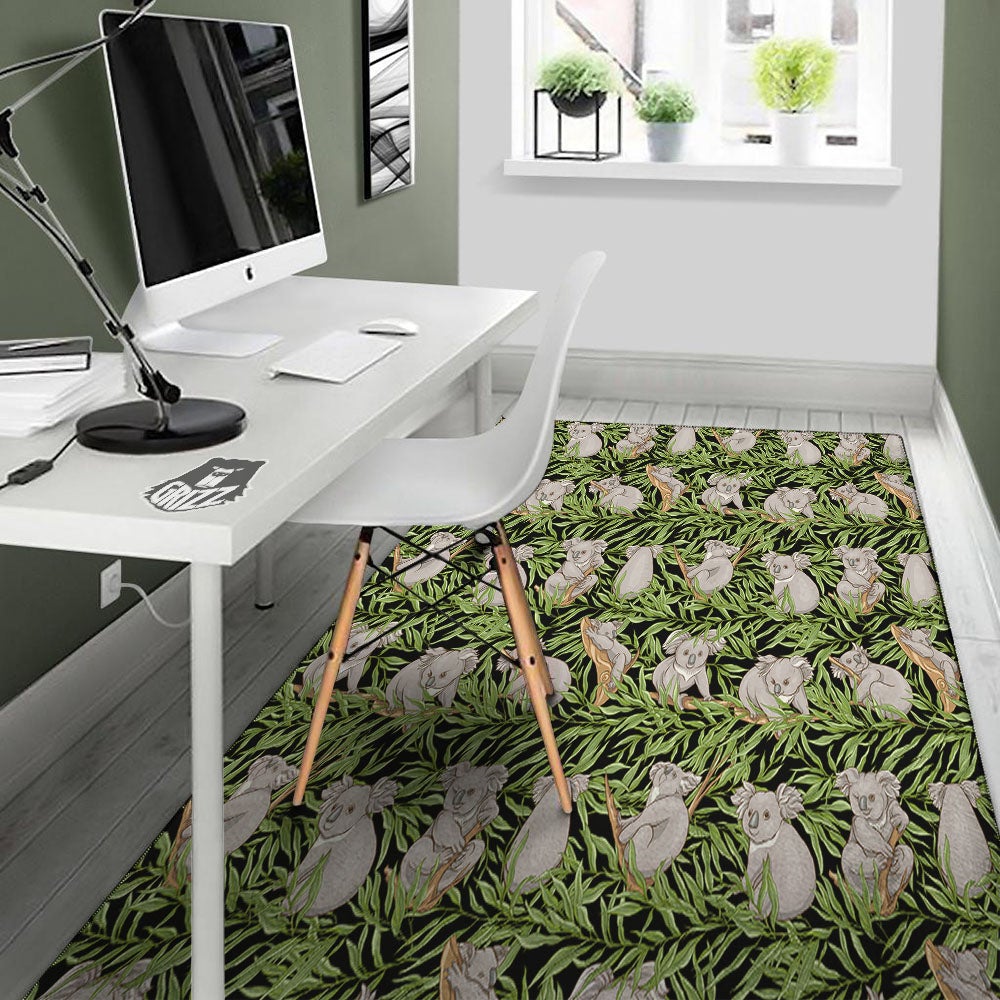 Forest Koala Print Pattern Floor Mat-grizzshop