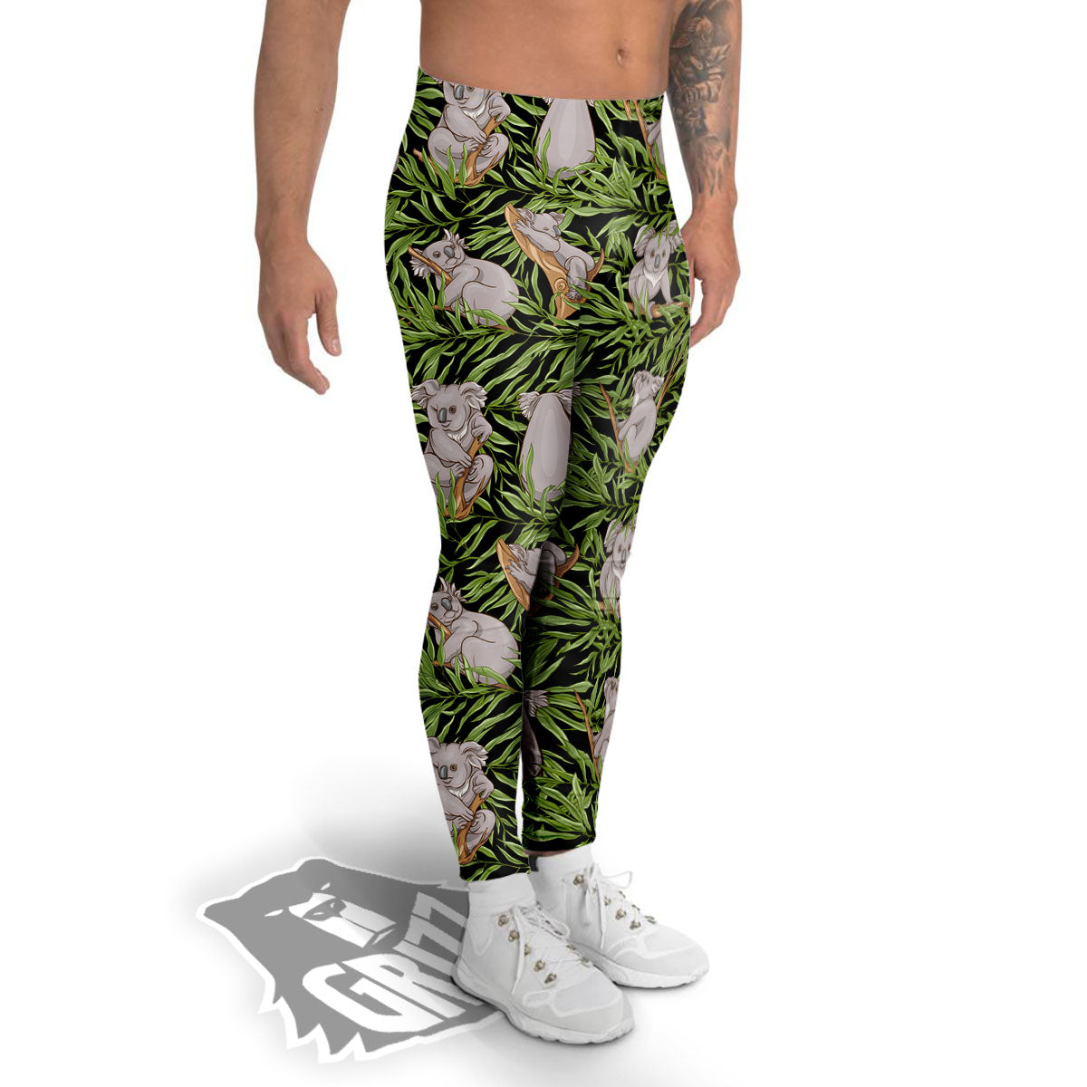 Forest Koala Print Pattern Men's Leggings-grizzshop