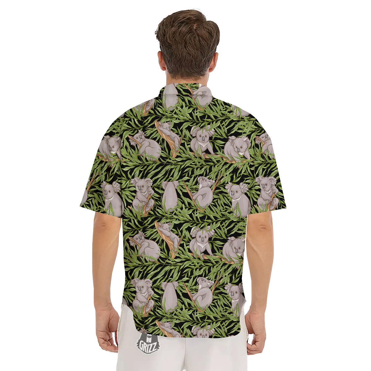 Forest Koala Print Pattern Men's Short Sleeve Shirts-grizzshop