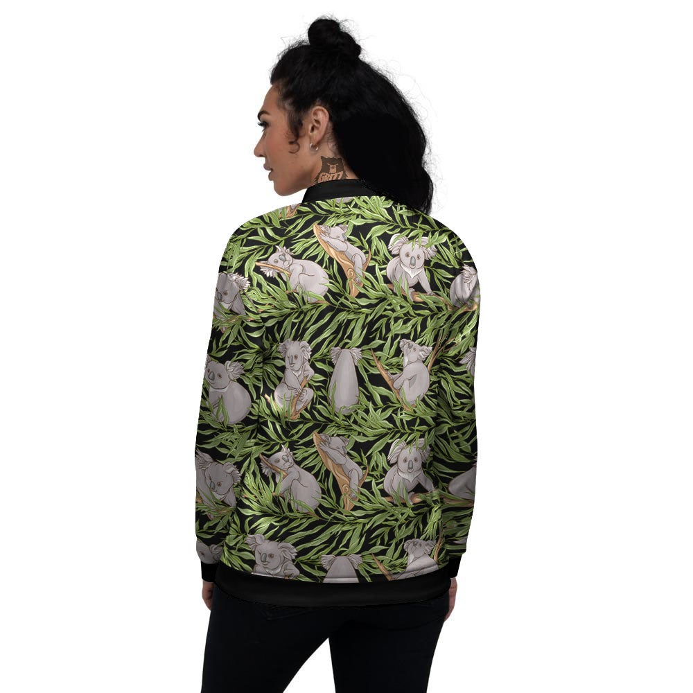 Forest Koala Print Pattern Women's Bomber Jacket-grizzshop