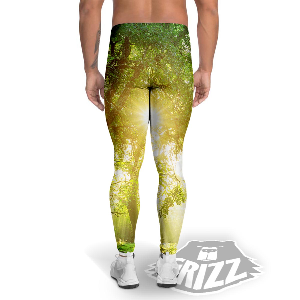 Forest Sunrise Print Men's Leggings-grizzshop