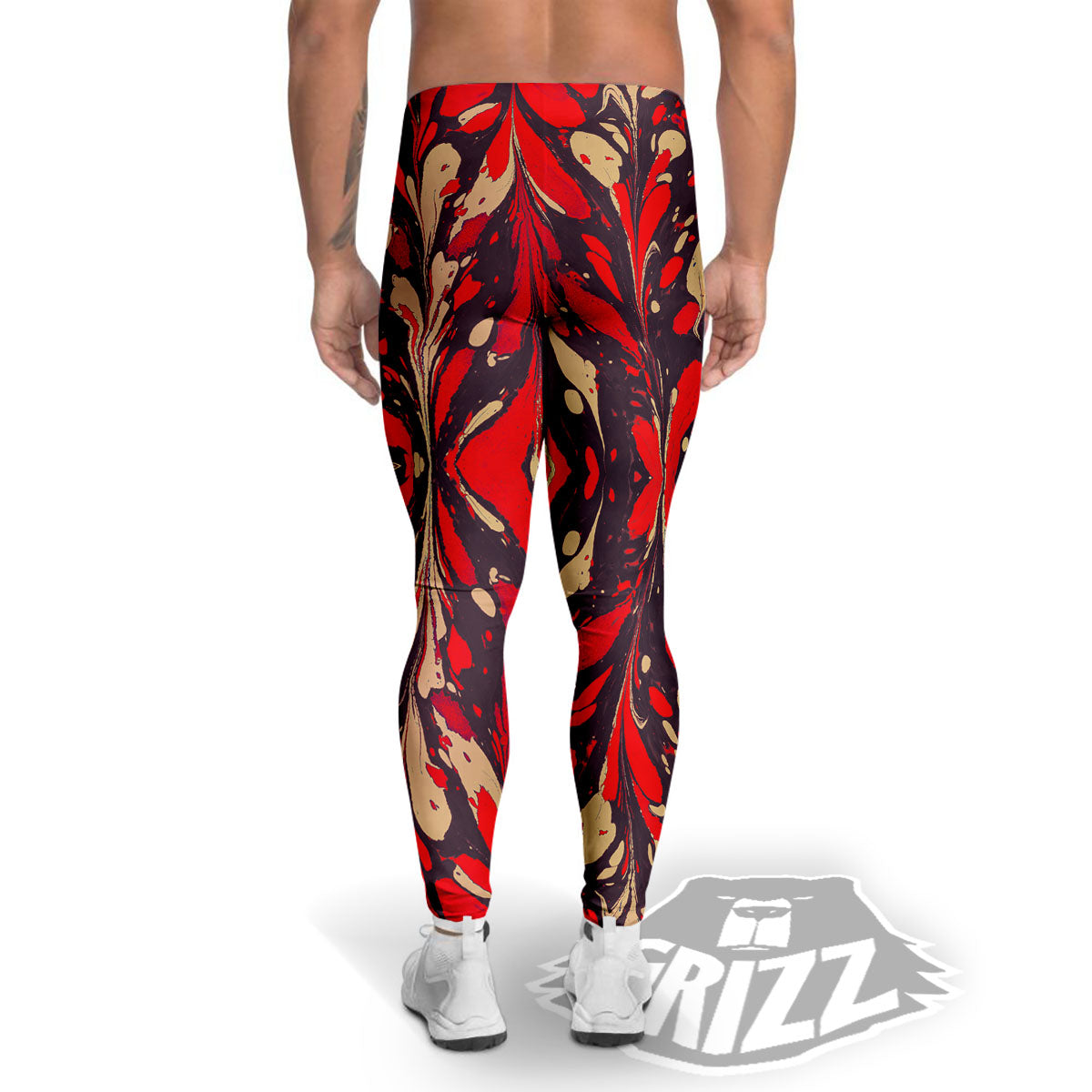 Formed Psychedelic Print Pattern Men's Leggings-grizzshop