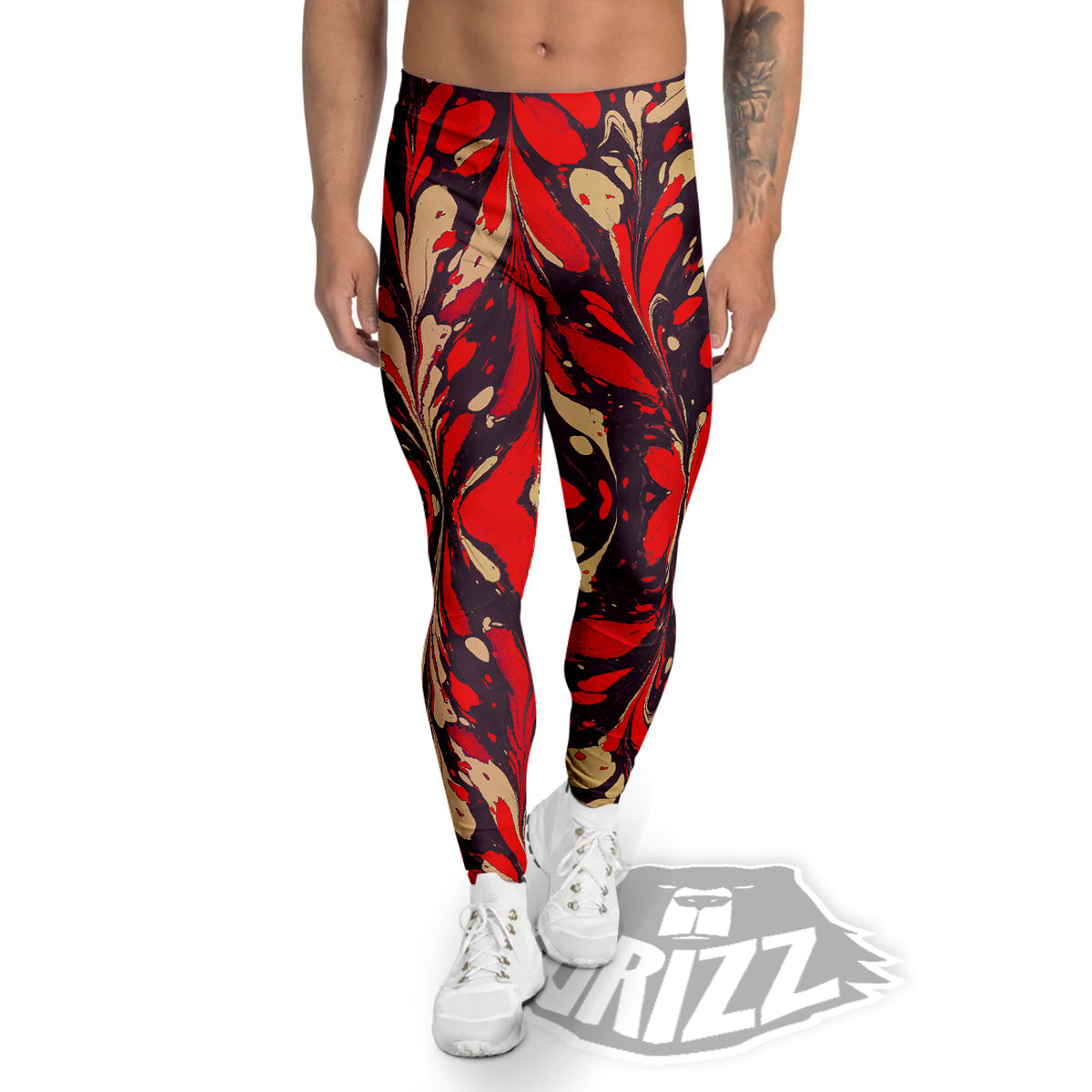 Formed Psychedelic Print Pattern Men's Leggings-grizzshop