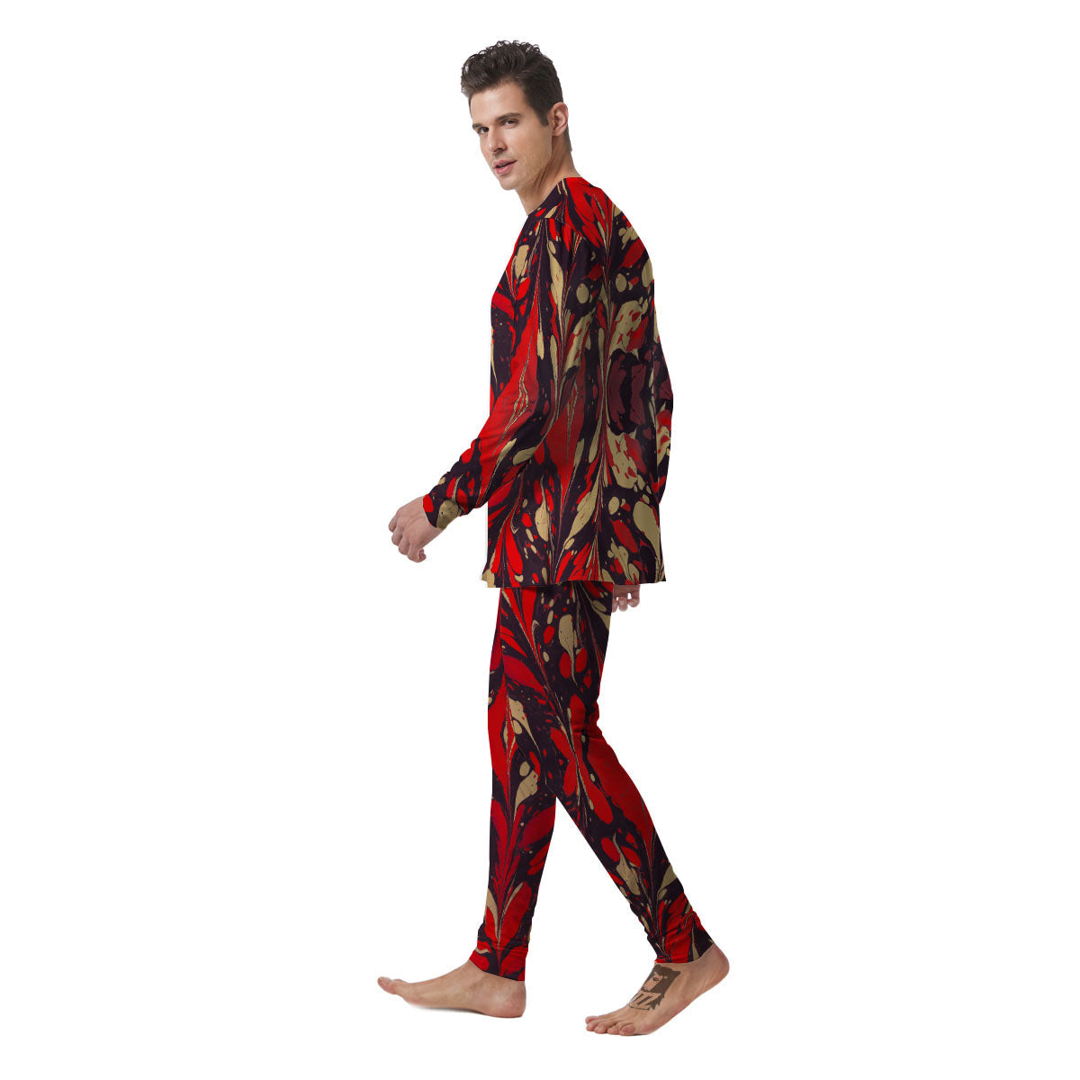 Formed Psychedelic Print Pattern Men's Pajamas-grizzshop
