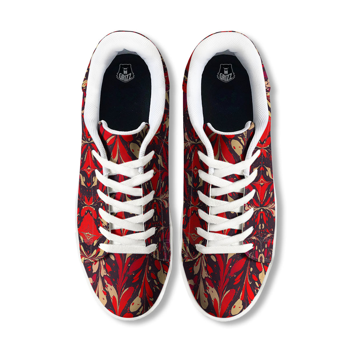 Formed Psychedelic Print Pattern White Low Top Sneakers-grizzshop