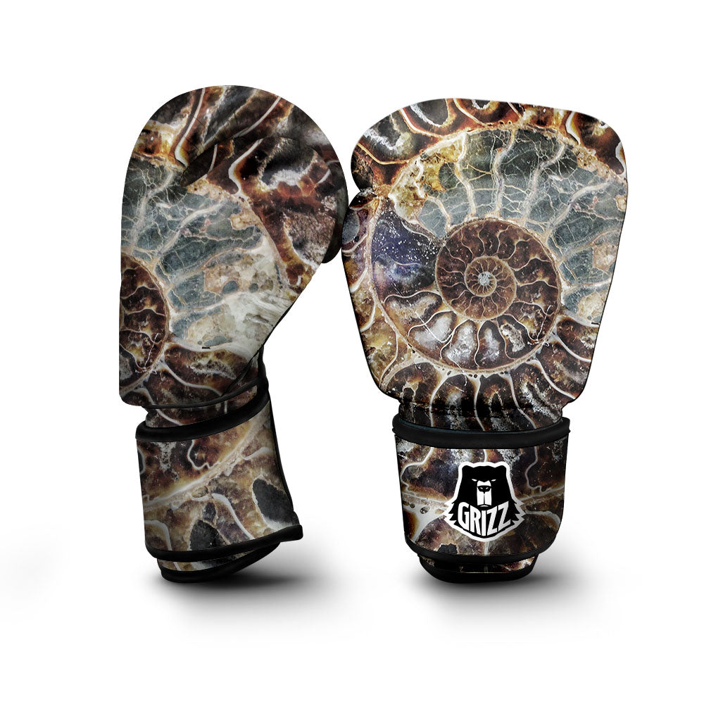 Fossil Ammonite Print Boxing Gloves-grizzshop