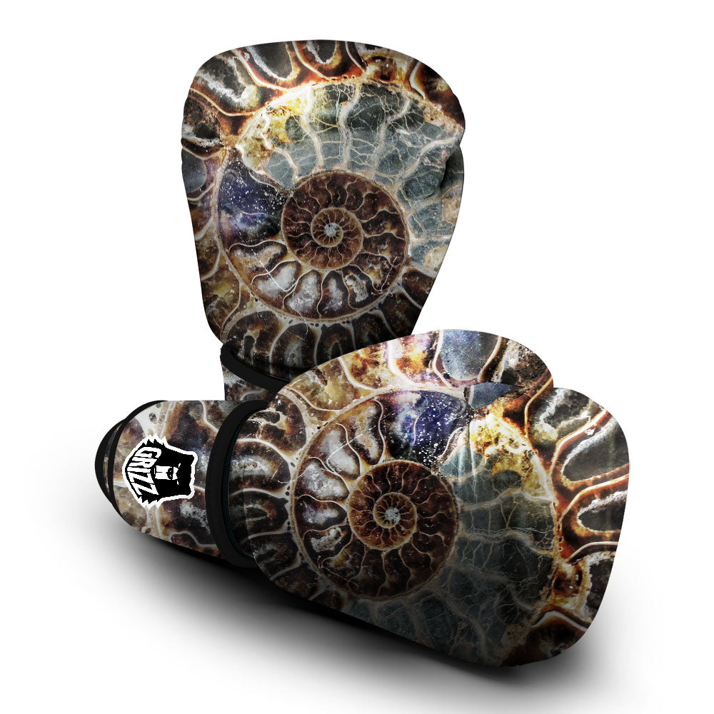 Fossil Ammonite Print Boxing Gloves-grizzshop