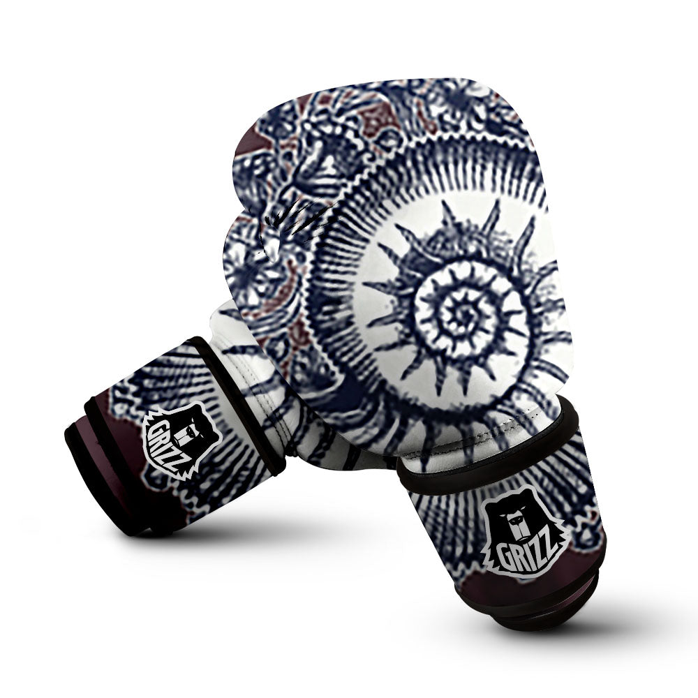 Fossil Ammonite Shell Print Boxing Gloves-grizzshop
