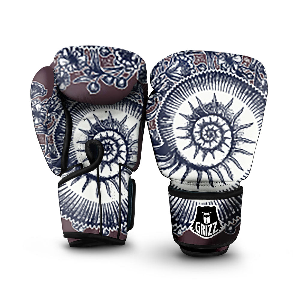 Fossil Ammonite Shell Print Boxing Gloves-grizzshop