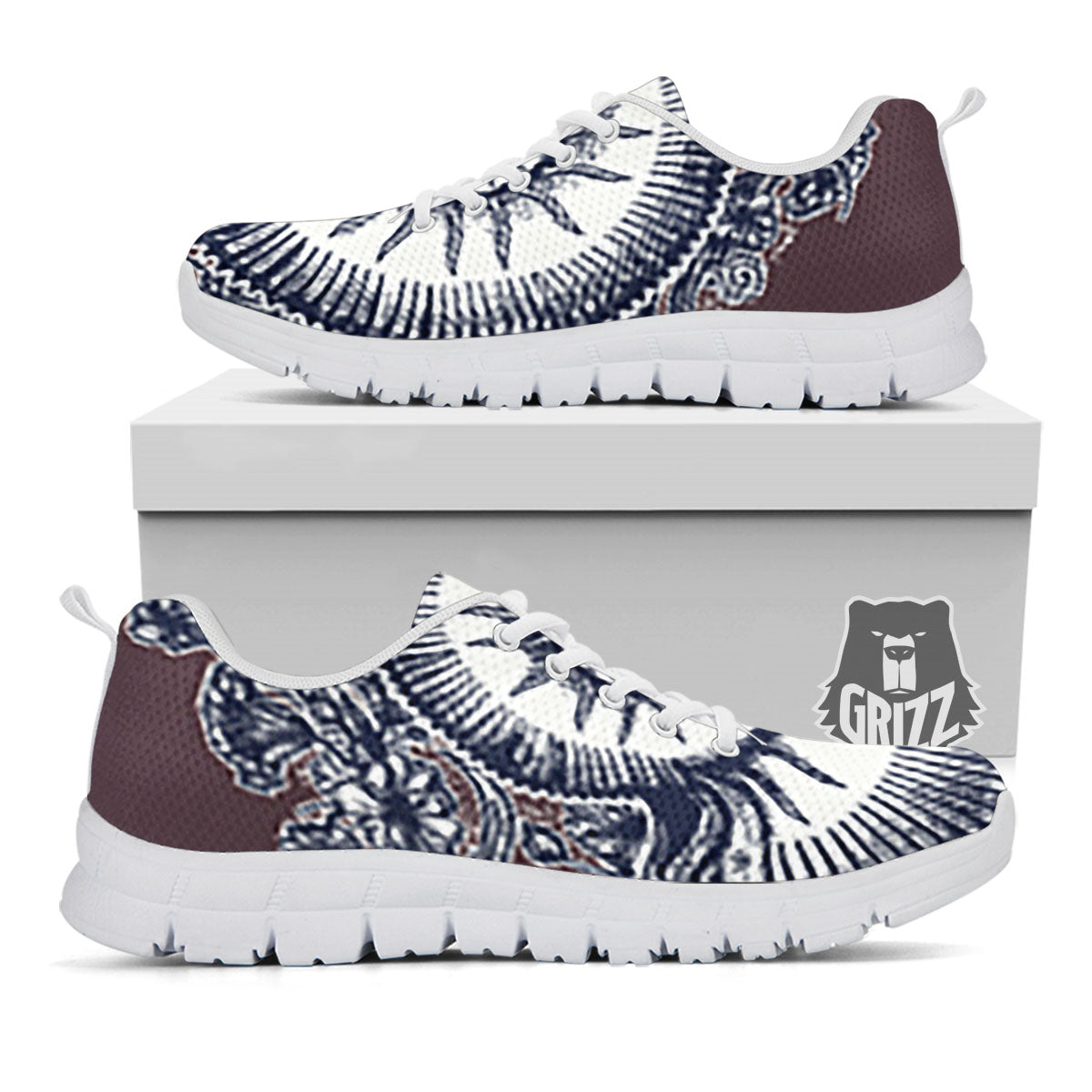 Fossil Ammonite Shell Print White Sneaker-grizzshop