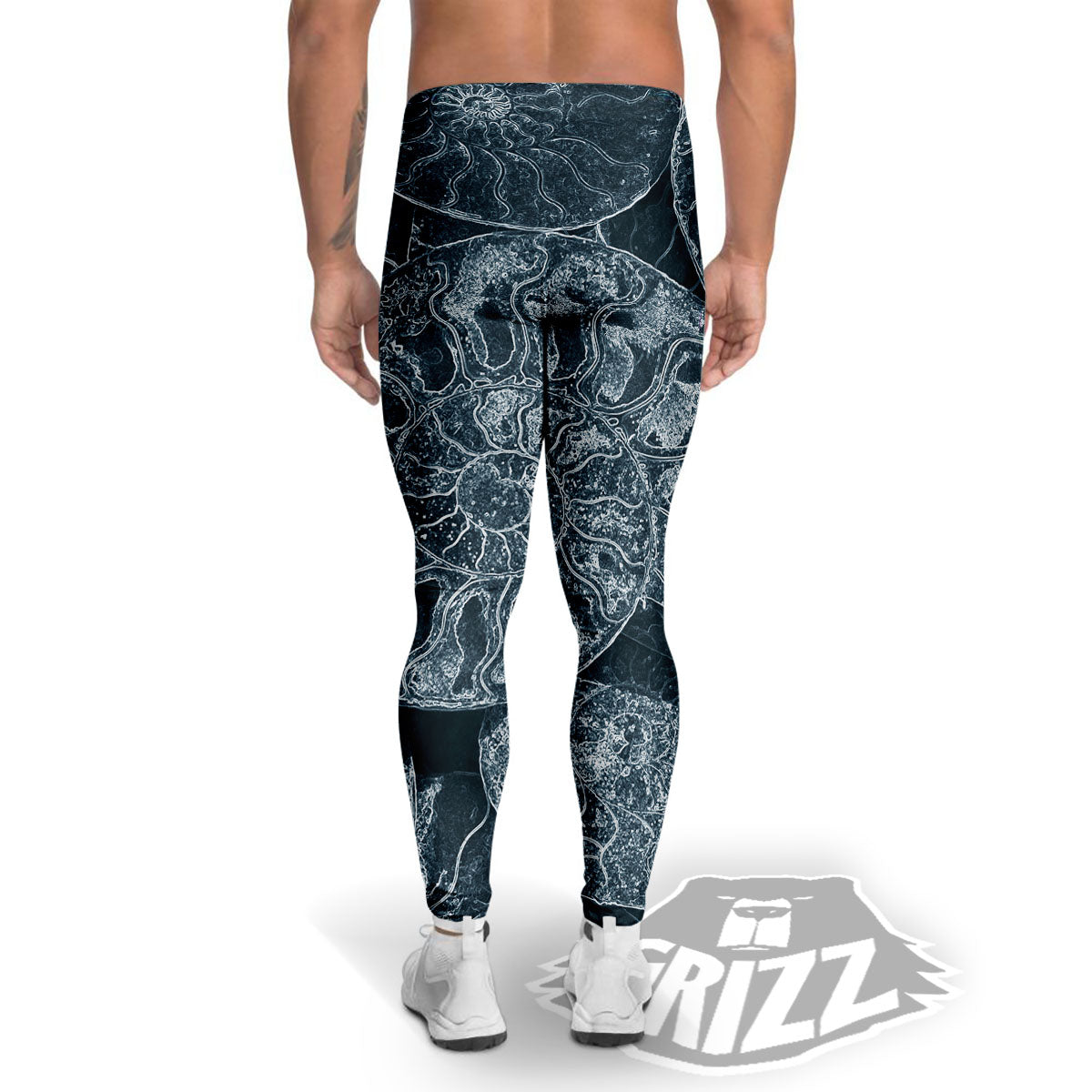 Fossil Ammonoidea Print Men's Leggings-grizzshop