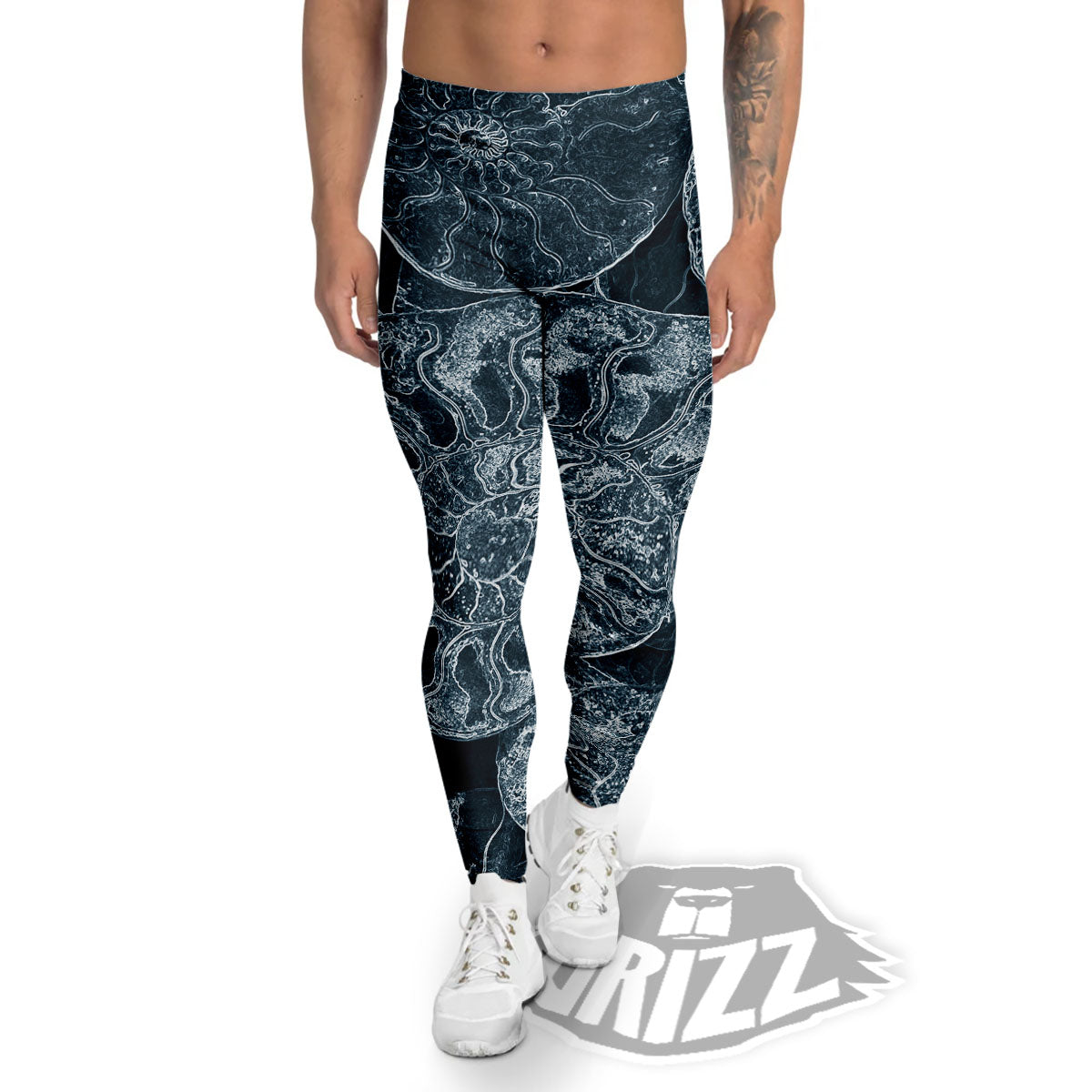 Fossil Ammonoidea Print Men's Leggings-grizzshop