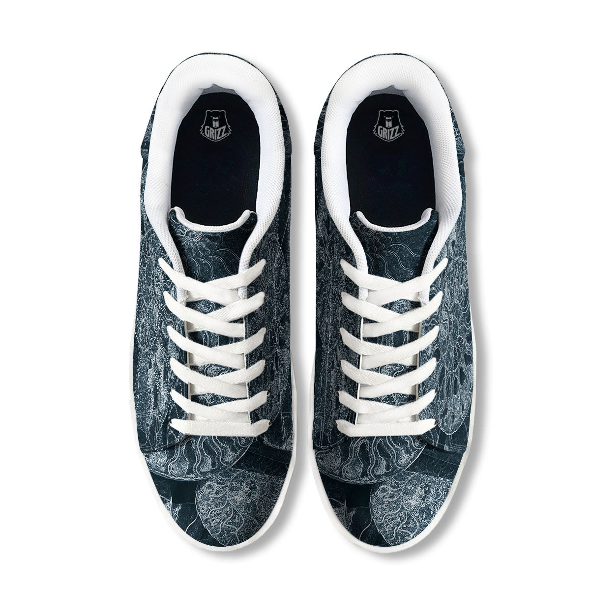 Fossil Ammonoidea Print White Low Top Sneakers-grizzshop