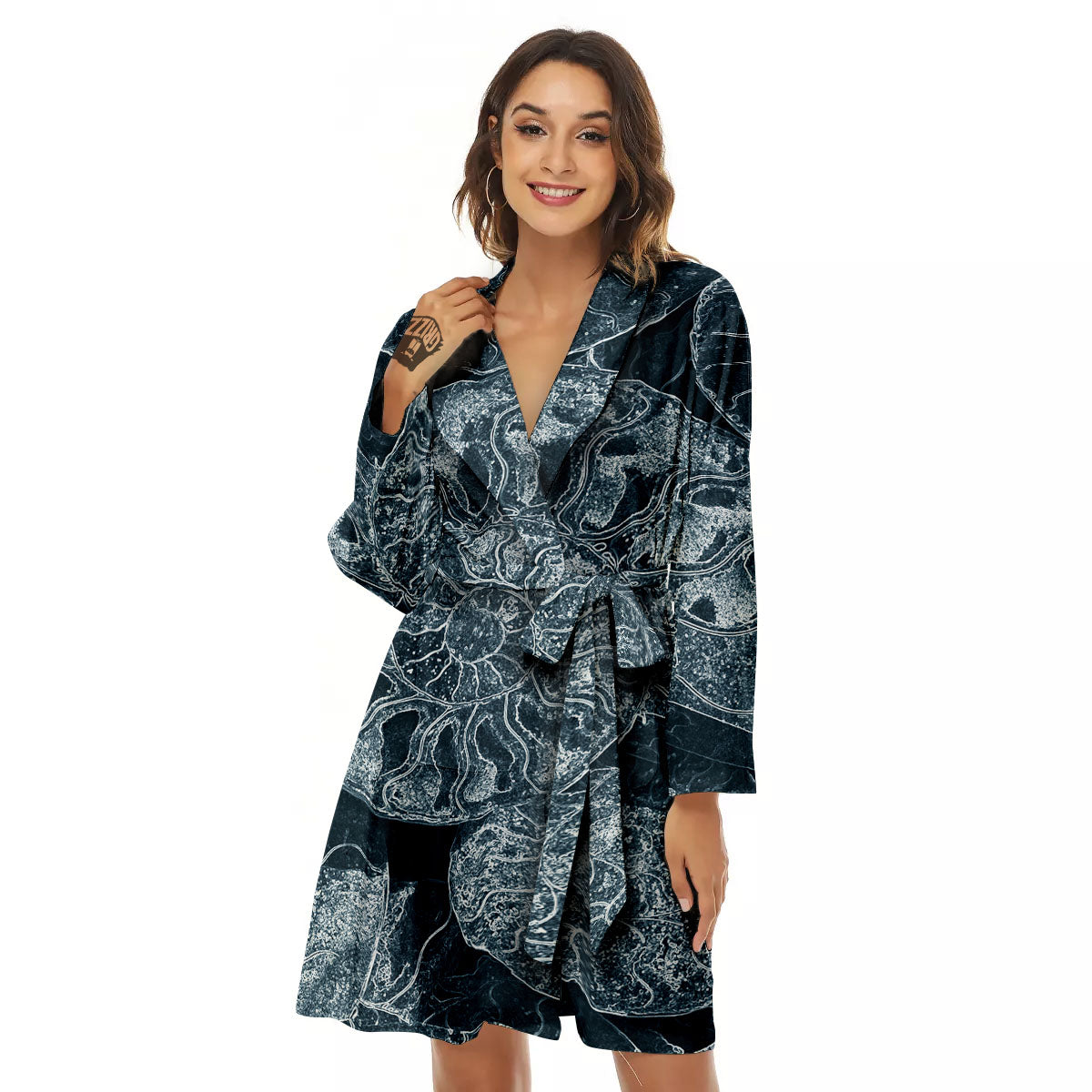 Fossil Ammonoidea Print Women's Robe-grizzshop