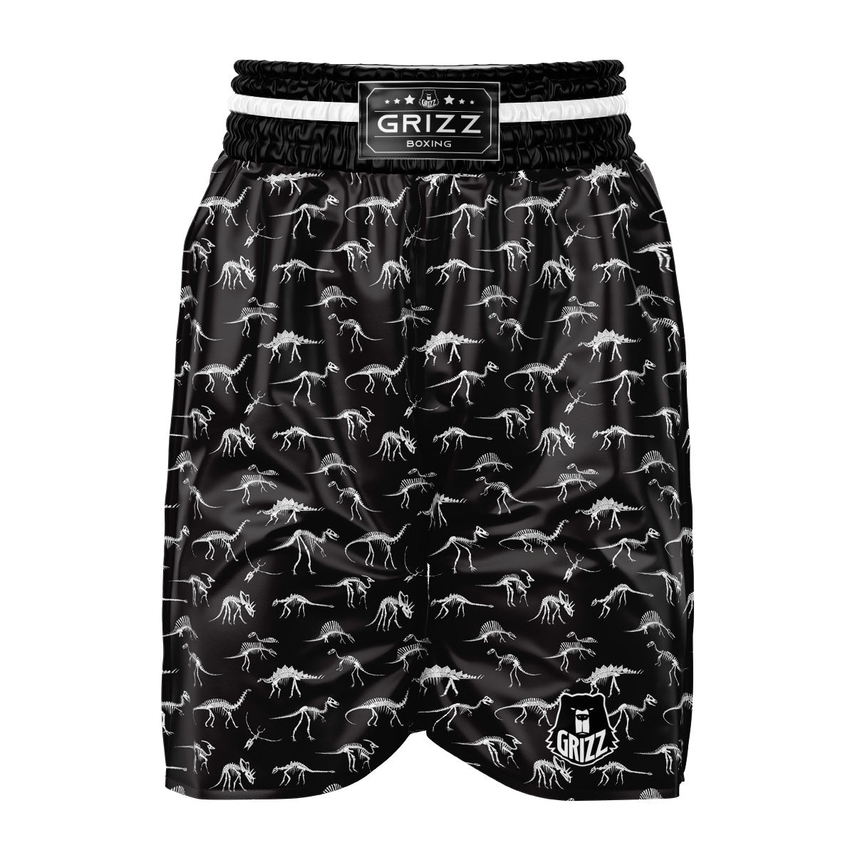 Fossil Dino Skeleton Print Pattern Boxing Shorts-grizzshop