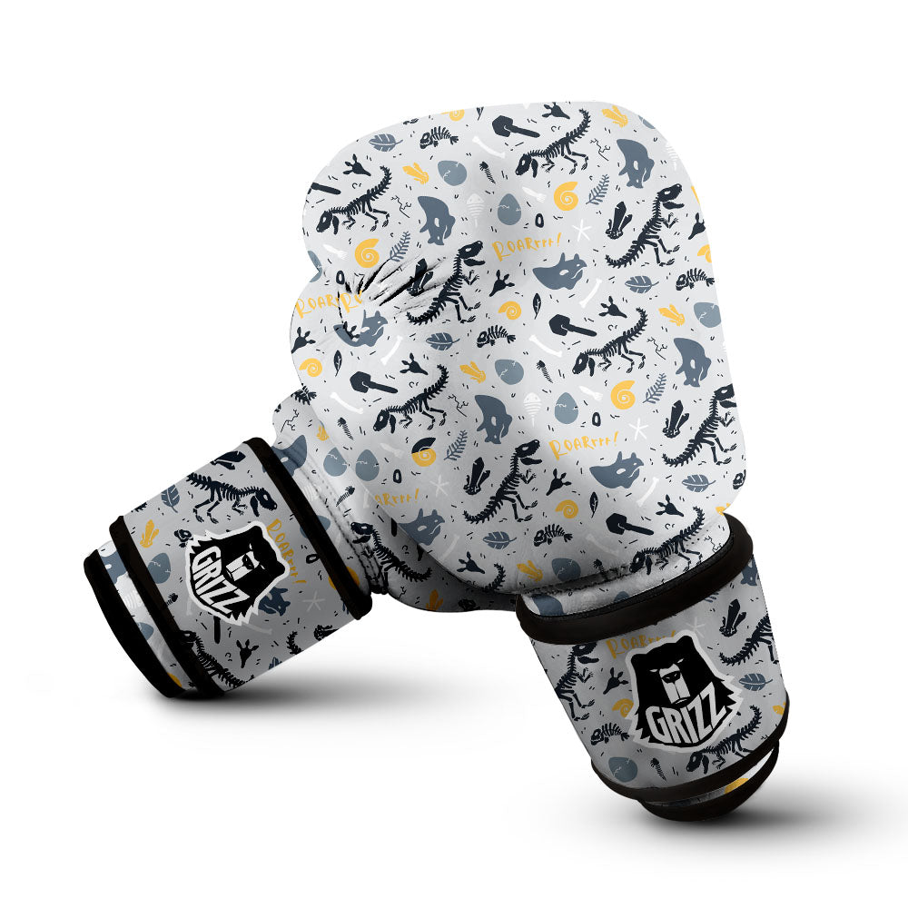 Fossil Dinosaur Print Pattern Boxing Gloves-grizzshop