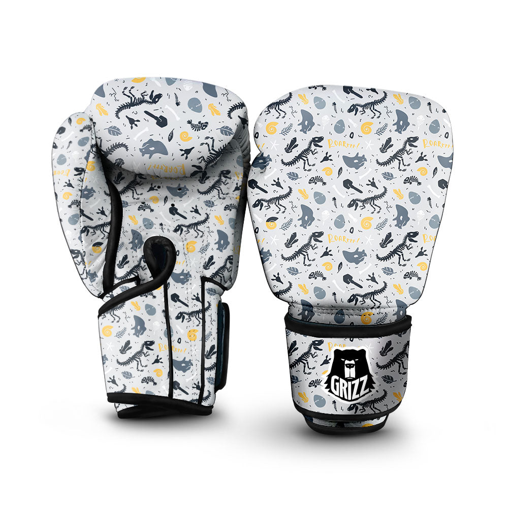 Fossil Dinosaur Print Pattern Boxing Gloves-grizzshop