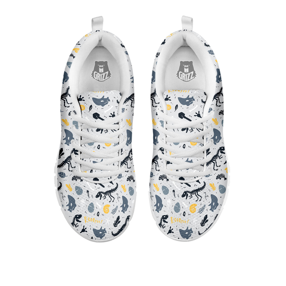 Fossil Dinosaur Print Pattern White Sneaker-grizzshop