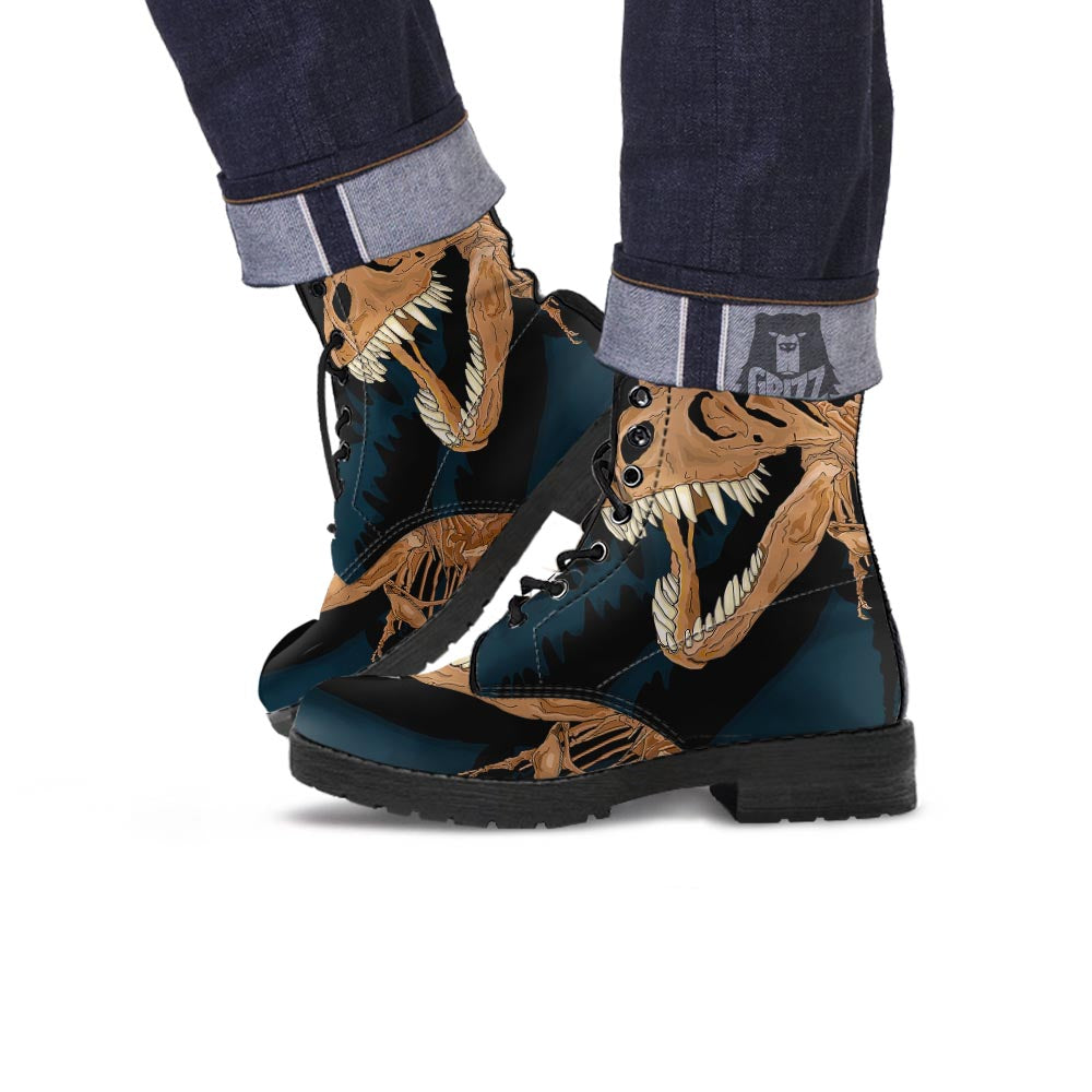 Fossil T-Rex Print Leather Boots-grizzshop