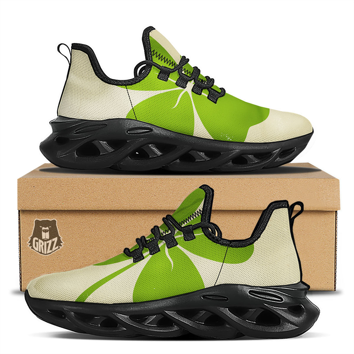 Four Leaf Clovers Irish Print Black Running Shoes-grizzshop