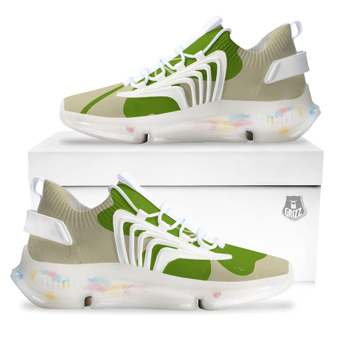 Four Leaf Clovers Irish Print White Gym Shoes-grizzshop