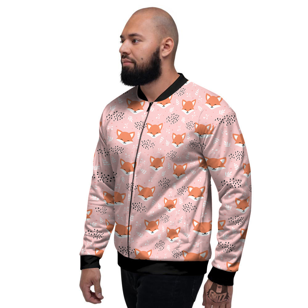 Fox Cute Print Pattern Men's Bomber Jacket-grizzshop
