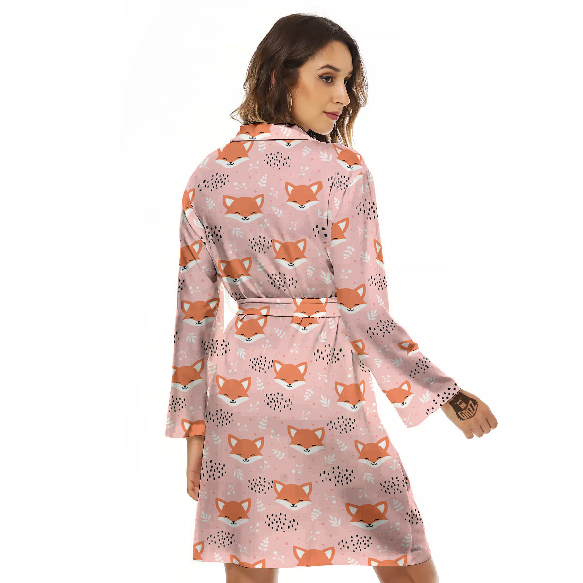 Fox Cute Print Pattern Women's Robe-grizzshop
