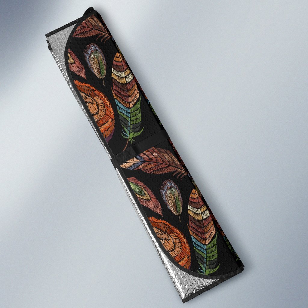 Fox Feather Pattern Print Car Sun Shade-grizzshop