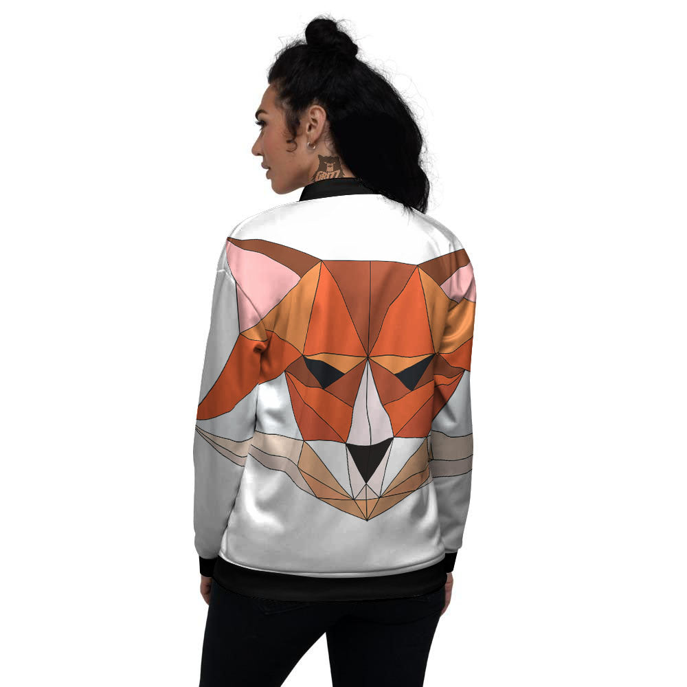 Fox Geometric Print Women's Bomber Jacket-grizzshop