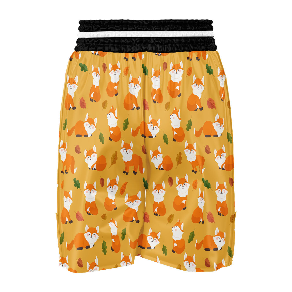 Fox Orange Print Pattern Boxing Shorts-grizzshop