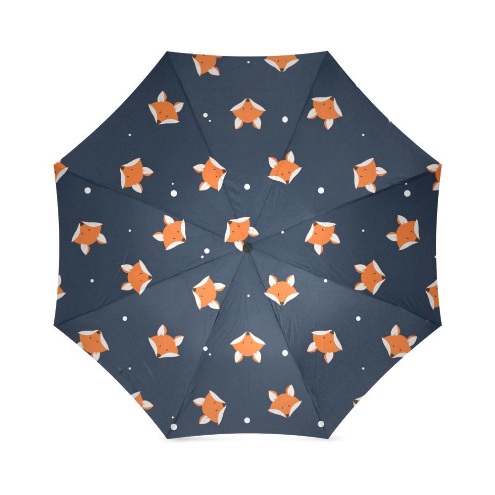 Fox Pattern Print Foldable Umbrella-grizzshop