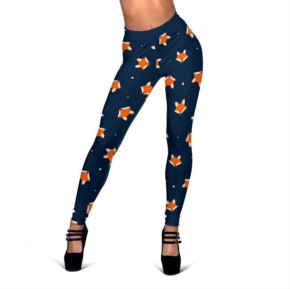 Fox Pattern Print Women Leggings-grizzshop