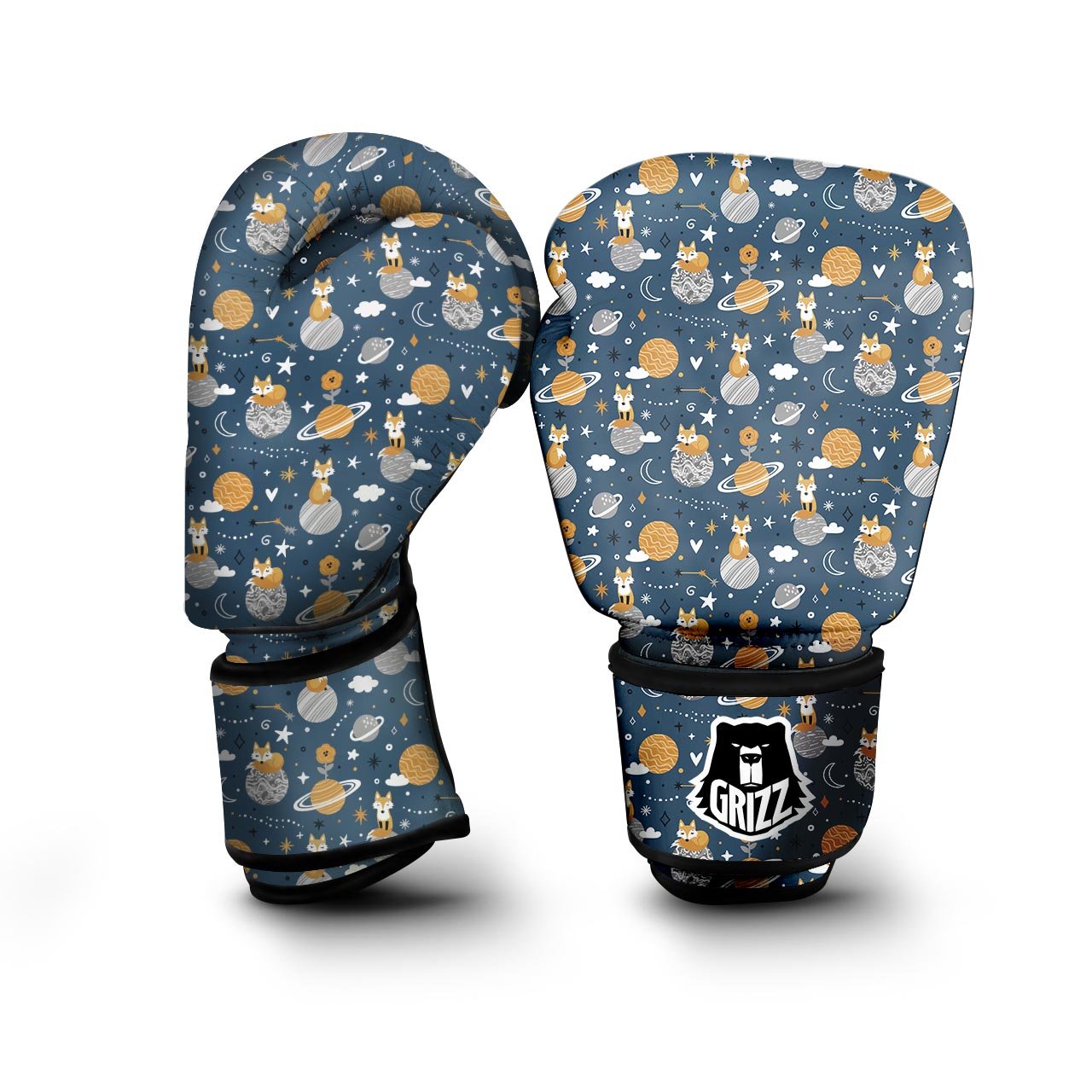 Fox Space Print Pattern Boxing Gloves-grizzshop